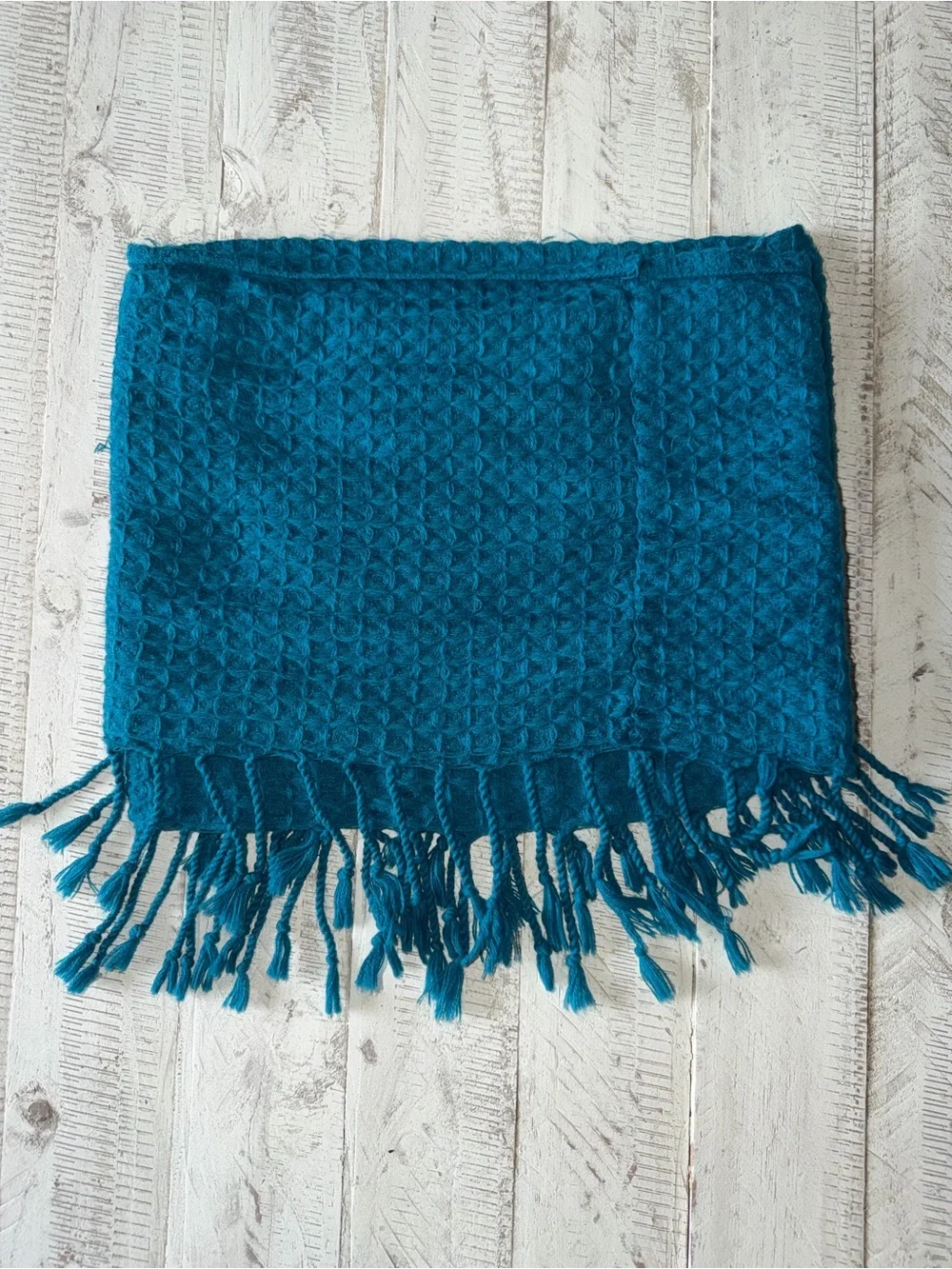 Teal Woven Fringe Women's Scarf